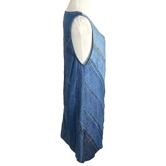 Free People Bohemian 70s Patches Of Denim Mini Dress XS NWT Patchwork Fall Retro - Picture 9 of 16
